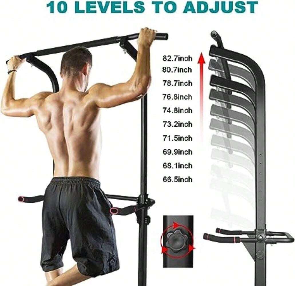 Sport Power Tower Workout Dip Station Pull Up Bar, Height Adjustable