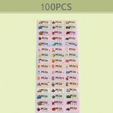 100pcs Customized Name Stickers With Cartoon Animals For School Stationery, Waterproof Personalized Labels, Waterproof, Seal, No-Iron, Reusable, Adhesive Exquisite, Cute, Adorable, Colorful Custom, Personalized, Unique Ideal Gifts For Him Her, Family, Friends, Son, Daughter, School Students, Kids For Anniversaries, For Children's Day, For Birthdays School, Home, Valentine Day, Valentine Day Decor Graduation