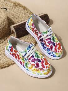 2024 nowe nastoletnie brezentowe buty, lekkie kolorowe buty dziecięce, retro sznurowane neutralne buty sportowe w stylu narodowym z antypoślizgową miękką podeszwą