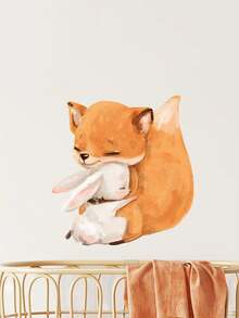 1pc Cartoon Animal Teddy Bear Fox Elephant Children's Room Decoration Stickers, Moisture-Proof Self-Adhesive Stickers, Suitable For Children's Room Decoration Gifts - Multicolor - View 8