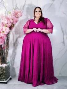 Women Long Dresses - 玫瑰紅 - 查看 1