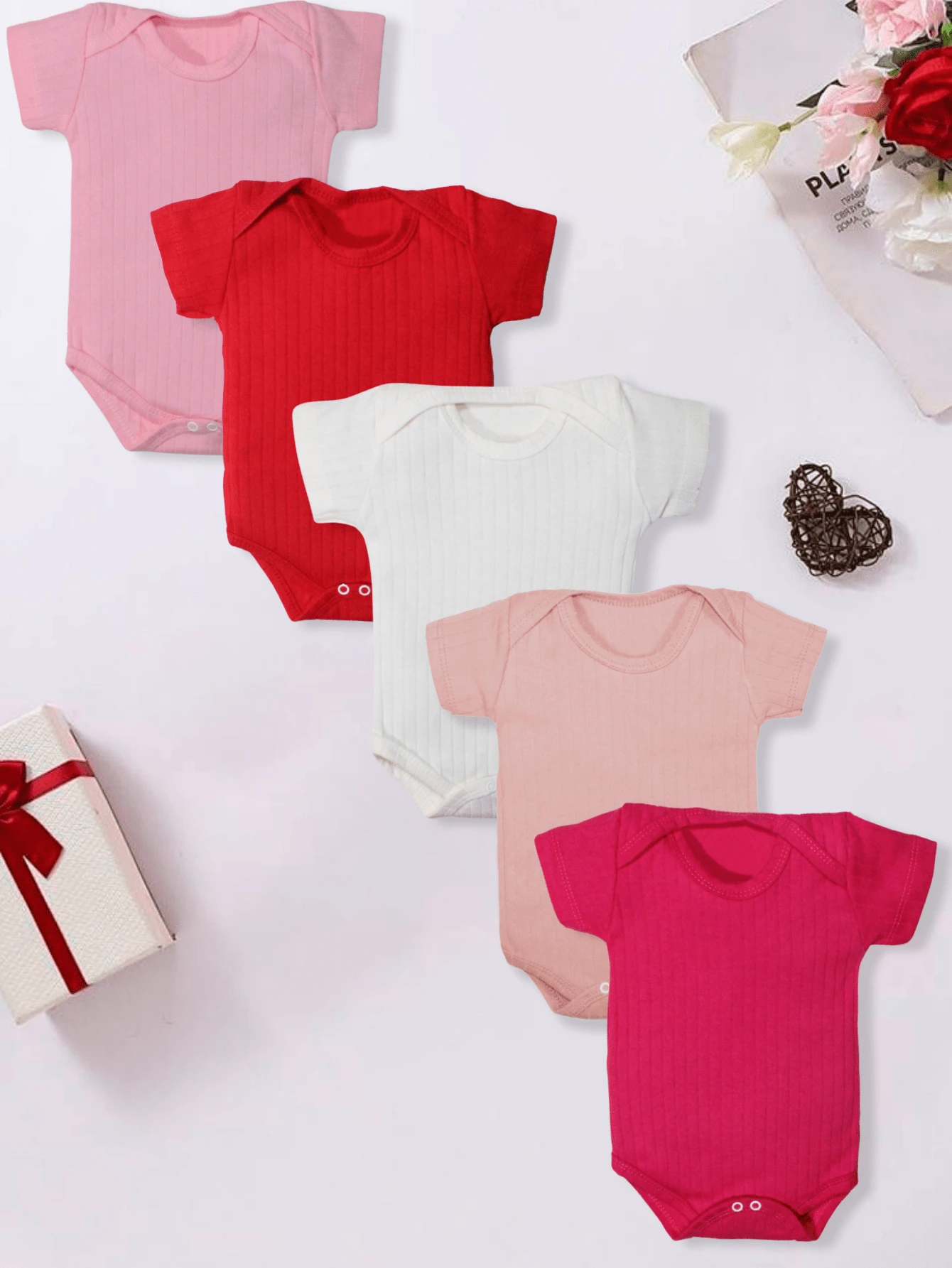 Baby Girls Bodysuits - Baby Pink - View 1