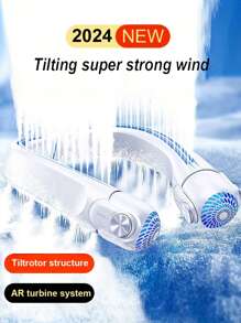 1 pièce Ventilateur à collier suspendu avec hélices turbo réglables sans lames, ventilateur sans lame portable à collier sans lame, mini refroidisseur d'air USB rechargeable