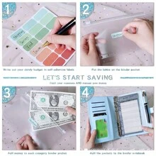 莫蘭迪A6手冊簿記筆記本，創意馬卡龍現金預算財務規劃手工總帳，A6手冊現金信封預算計劃筆記本，財務規劃手工總帳 - 彩色 - 查看 8