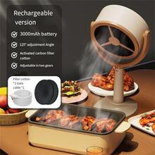 Household Small Desktop Range Hood, Mini Portable USB Rechargeable Range Hood, Large Wind Range Hood - Apricot - View 3