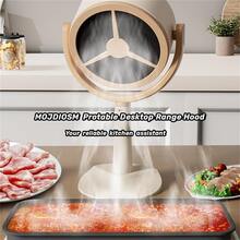Household Small Desktop Range Hood, Mini Portable USB Rechargeable Range Hood, Large Wind Range Hood - Apricot - View 5