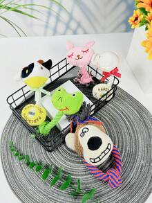 1入寵物狗玩具，帶聲音繩索咬咬玩具，毛絨泰迪小狗，適用於像比熊這樣的中小型品種