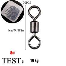 桶式钓鱼转环，不锈钢转环渔具海水、淡水、前导线/线/诱饵连接器 - 深灰色 - 查看 12