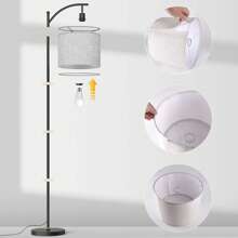 Arched Floor Lamp With Remote Control And Bulb Included - 黑色 - 查看 5