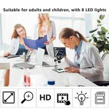 4.3-Inch Digital Microscope 1000X USB Microscope With 1080p Welding Microscope, 8 LED Lights & Electronic Magnifier - Black - View 4