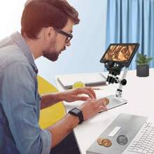 4.3-Inch Digital Microscope 1000X USB Microscope With 1080p Welding Microscope, 8 LED Lights & Electronic Magnifier - Black - View 2