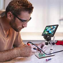 4.3-Inch Digital Microscope 1000X USB Microscope With 1080p Welding Microscope, 8 LED Lights & Electronic Magnifier - Black - View 3