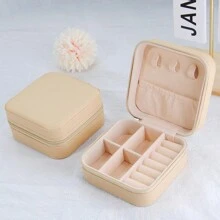 1pc Mother's Day Gift Travel Jewelry Box, PU Leather Small Jewelry Storage Box, Ladies And Girls Double Portable Mini Suitcase Display Storage Box, Suitable For Earrings, Rings, Necklaces, Bracelets. Organizer Storage Box Travel - Multicolor - View 11