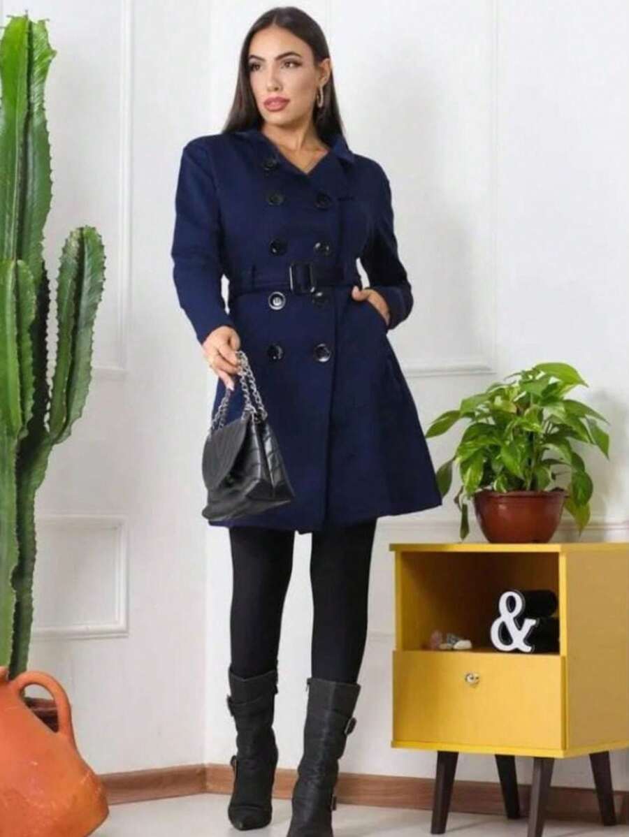 Women's Winter Fashion Sweatshirt Coat - 藍色 - 查看 1