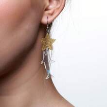 1 Par de Aretes en forma de tiburón con Estrellas - tiburón estrella - Ver 3