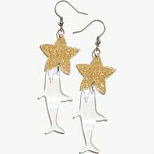 1 Par de Aretes en forma de tiburón con Estrellas - tiburón estrella - Ver 2
