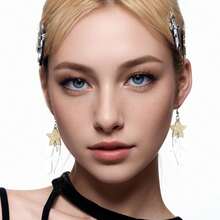 1 Par de Aretes en forma de tiburón con Estrellas - tiburón estrella - Ver 5