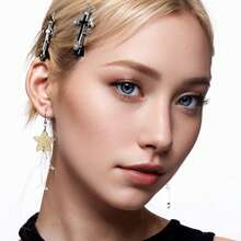 1 Par de Aretes en forma de tiburón con Estrellas - tiburón estrella - Ver 4