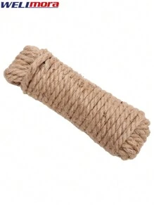 Cuerda De Cáñamo Natural Multiusos (4mm x 20 M) Cordel De Fibra Vegetal Biodegradable Resistente A La Humedad Y A Los Rayos UV - Soga Industrial Para Navegación, Construcción, Agricultura, Embalaje, Jardinería, Decoración Y Bricolaje - Herramientas Profesionales TOOLTREX - Beis - Ver 2