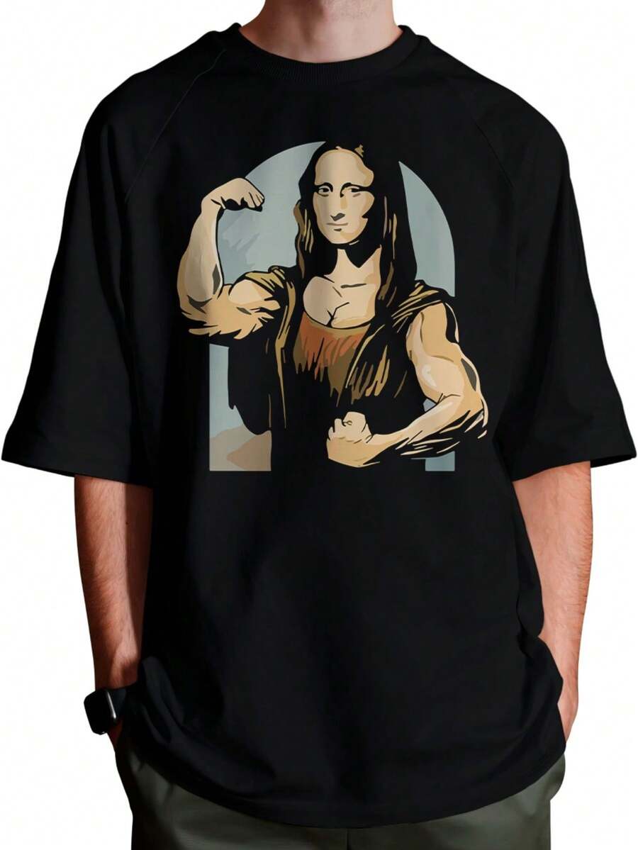 Camiseta "Mona lisa" Unissex 100% Algodão Lançamento Streetwear Envio Rapido Tamanhos Plus Size