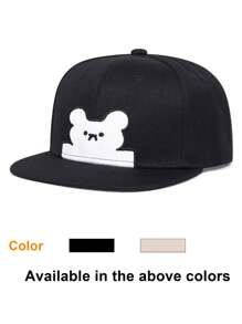 1pc Unisex Kids Cartoon Bear Printed Baseball Cap, Adjustable Hip Hop Hat, Outdoors Sun Protection, Casual For Spring & Autumn, Suitable For Boys & Girls