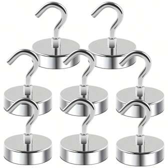 SIDIPER 3 Packs Magnetic Hooks 60LBS Heavy Duty Magnetic Hooks, Neodymium Magnet Hooks For Hanging, Magnet With Hooks Strong Magnetic Hooks For Cruise, Grill, Towel, Kitchen Indoor Hanging