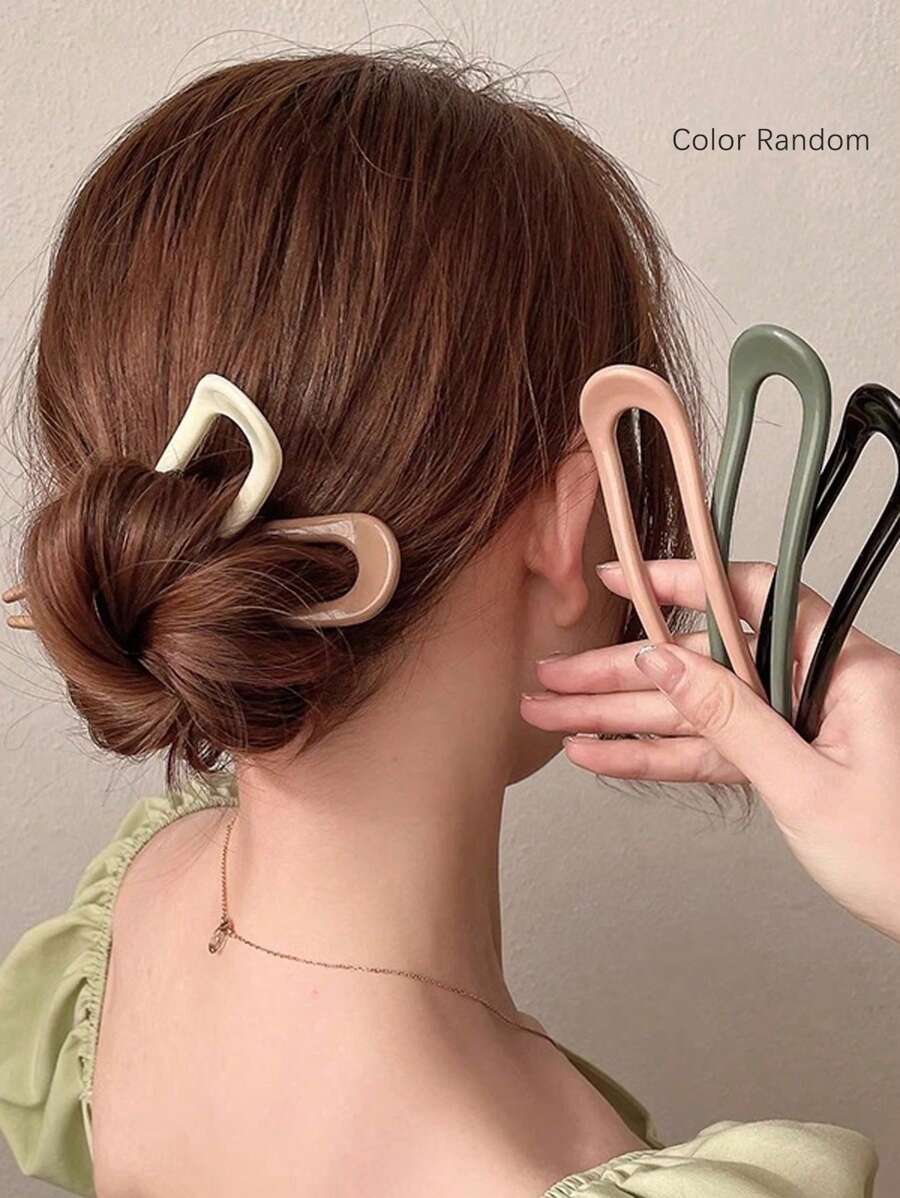 5 chiếc kẹp tóc hình chữ U kiểu Trung Hoa, kẹp tóc làm đẹp truyền thống cho phụ nữ, máy làm búi tóc, kẹp tóc, thích hợp để đeo hàng ngày (giao nhiều màu) máy làm búi tóc - Nhiều màu - Xem 1