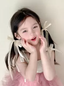 2 chiếc kẹp tóc công chúa dễ thương và đáng yêu cho bé gái, kẹp tóc nơ nhiều lớp phong cách múa ba lê cổ điển cho nữ sinh siêu tiên, trang trí tóc đuôi ngựa cho mùa tựu trường, trang phục hàng ngày, tiệc tùng, khiêu vũ khiêu vũ, quà tặng - 2 chiếc kẹp tóc nơ ruy băng ren - Xem 3