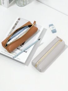 荔枝图案方形铅笔盒，韩版拉链清新文具袋创意男女通用笔筒收纳袋学生返校季必备，返校季，学习用品，铅笔袋，书包 - 單件 - 查看 3