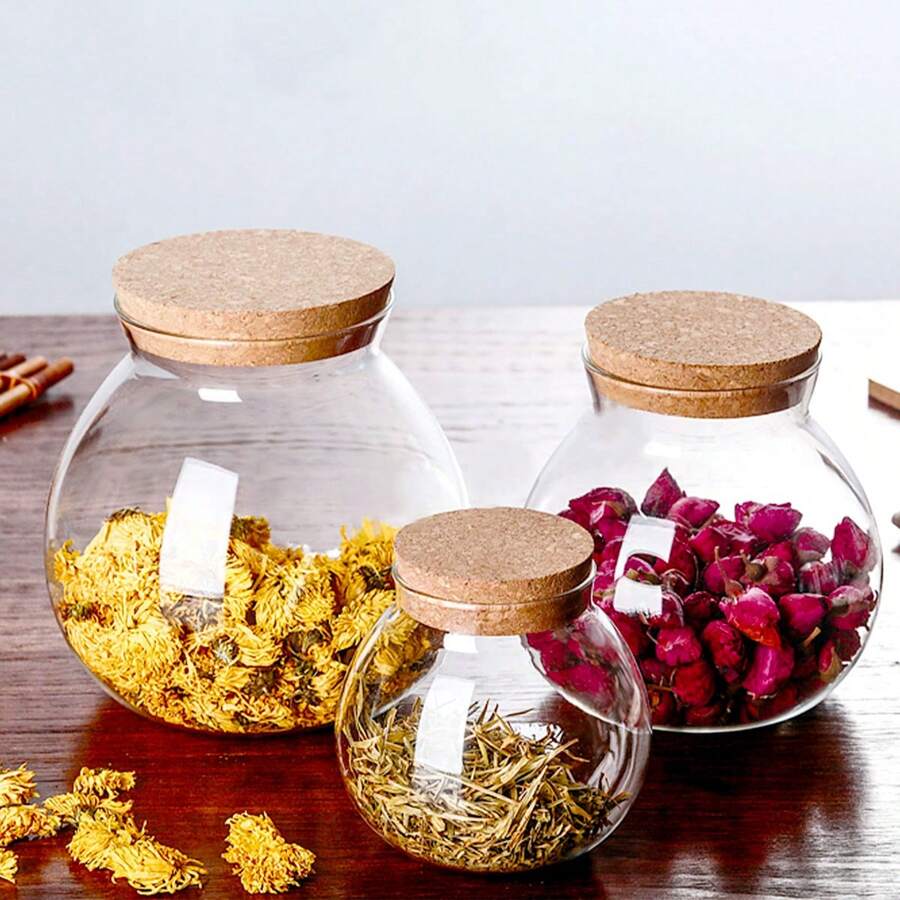 1 Hộp Đựng Bảo Quản, 500Ml/750Ml/1500Ml Nút Chai Thủy Tinh Trà Bình Có Nút Chai Nút Chai, vòng Kín Bảo Quản Thực Phẩm, Nhà Bếp Tổ Chức - Nhiều màu - Xem 1