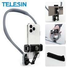 TELESIN Neck Phone Holder Phone Clip POV/Vlog Phone Neck Holder Hands Free Phone Neck Holder Chest Strap Neck Selfie Mount Video Recording For IPhone Pixel All Smartphones - Grey - View 2