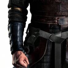 新款中世紀歐洲維京風格復古迷你可攜式掛腰抽繩包萬聖節小袋子維京騎士Cosplay腰包道具背包學生通勤 - 彩色 - 查看 3