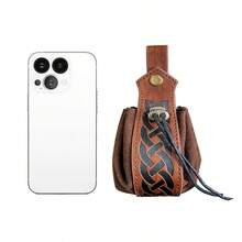 新款中世紀歐洲維京風格復古迷你可攜式掛腰抽繩包萬聖節小袋子維京騎士Cosplay腰包道具背包學生通勤 - 彩色 - 查看 8