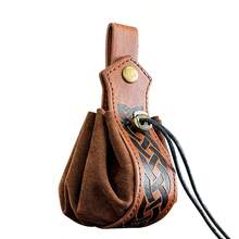 新款中世紀歐洲維京風格復古迷你可攜式掛腰抽繩包萬聖節小袋子維京騎士Cosplay腰包道具背包學生通勤 - 彩色 - 查看 6