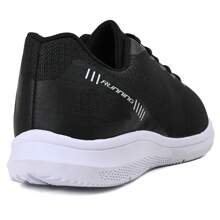 Uzze Sport Women Wedge Sneakers - 黑與白 - 查看 3