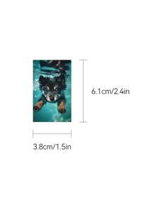 50入組游泳狗塗鴉貼紙，防水PVC卡通裝飾禮品筆記本電腦手機吉他滑板DIY貼紙 - 彩色 - 查看 3