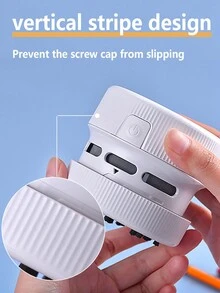 FoBianJie Compact & Mini Cute Desktop Vacuum Cleaner: Keep Your Desk Spotless & Dust- Free! Mini Desktop Vacuum Cleaner And AA Batteries(NOT Including)Powered Keyboard Cleaner Crumbs Confetti Dust Hair For Home SchoolOffice Perfect For Cleaning Up Dust& Mess In Tight Spaces - White - View 3