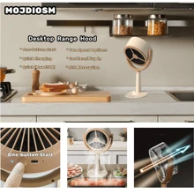 Household Small Desktop Range Hood, Mini Portable USB Rechargeable Range Hood, Large Wind Range Hood - Apricot - View 2