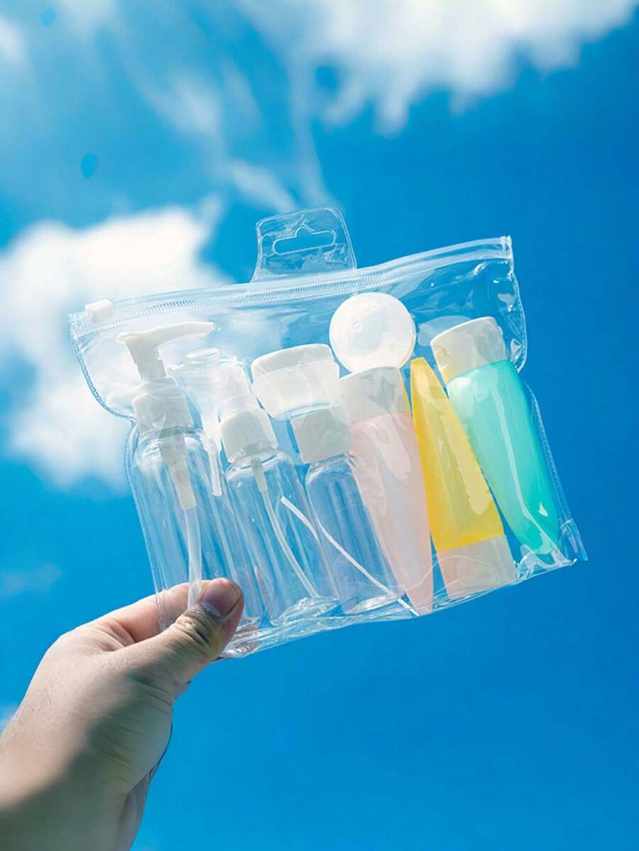 Bộ chai đựng đồ du lịch có thể tái sử dụng, chai xịt sữa dưỡng thể, dầu gội, sữa tắm, dụng cụ chiết rót mỹ phẩm dạng lỏng di động. - Nhiều màu - Xem 1