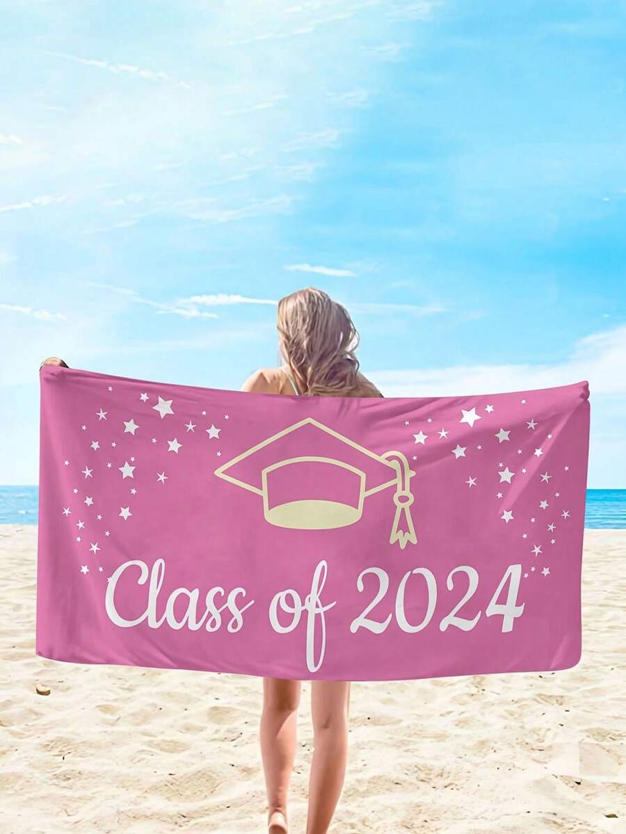 1 Chiếc Khăn Đi Biển Mùa Tốt Nghiệp 2024 Màu Hồng, Khăn Hồ Bơi Mềm Mại & Thoải Mái, Quà Tặng Chăn Đi Biển Phải Có, Đồ Cần Thiết Đi Biển - Nhiều màu - Xem 1