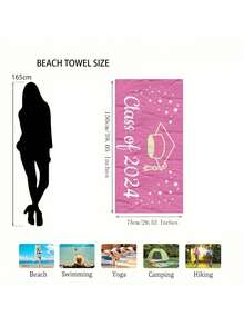 1 Chiếc Khăn Đi Biển Mùa Tốt Nghiệp 2024 Màu Hồng, Khăn Hồ Bơi Mềm Mại & Thoải Mái, Quà Tặng Chăn Đi Biển Phải Có, Đồ Cần Thiết Đi Biển - Nhiều màu - Xem 4