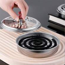 Mosquito Coil Box Manufacturer Stainless Steel Mosquito Coil Box Home Flame Resistant Mosquito Coil Box Outdoor Mosquito Coil Box With Lid Ash Tray - Silver - View 4