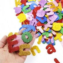 Miếng dán xốp dính EVA màu vàng lấp lánh lấp lánh, Nhãn dán tự làm chữ hoa và số, Chữ số hoạt hình Bảng chữ cái tiếng Anh Chất liệu (26 chữ cái, 36 chữ số) - Nhiều màu - Xem 6