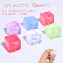 5pcs Ice Cube Squishy Toys, TPR Soft Gel, Cute Stress Relief And Venting Toys For Summer, Icy Cooling Effect - Random Color - View 1
