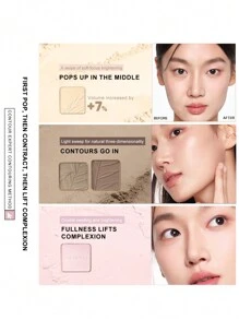 JUDYDOLL 2-In-1 HIGHLIGHT & CONTOUR PALETTE 9g, Matte Highlighter And Blush Palette, Versatile For Beginners, Self-Use And Gifts, Suitable For Makeup For Parties, Dates, Weddings And Other Occasions