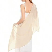 1 件女士柔软雪纺防晒婚礼伴娘披肩围巾适合舞会晚会舞蹈配饰女士