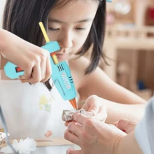 Pistola de Silicon con corta corriente calentador pegamento silicón Eléctrica Manualidades Multifuncional Esculturas - Multicolor - Ver 5