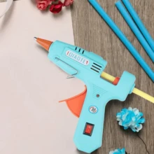 Pistola de Silicon con corta corriente calentador pegamento silicón Eléctrica Manualidades Multifuncional Esculturas - Multicolor - Ver 3