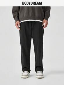 男式休闲纯色斜口袋运动裤 - 黑色 - 查看 1