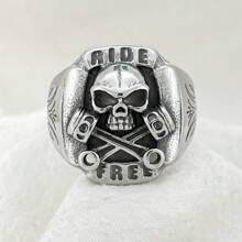 European And American Fashion Skull Titanium Steel Ring, Unisex Stainless Steel Ring - Black - View 2